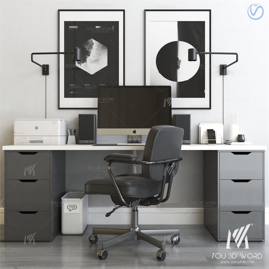 modern desk chair 3d model